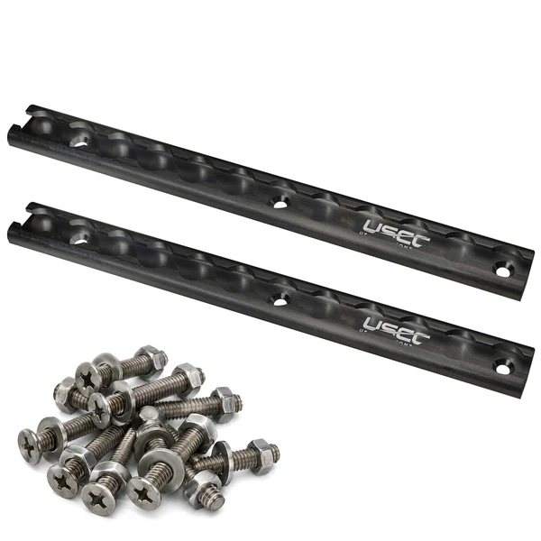 12" Aluminum L-Track Kit | Black Anodized Finish | 2-Pack