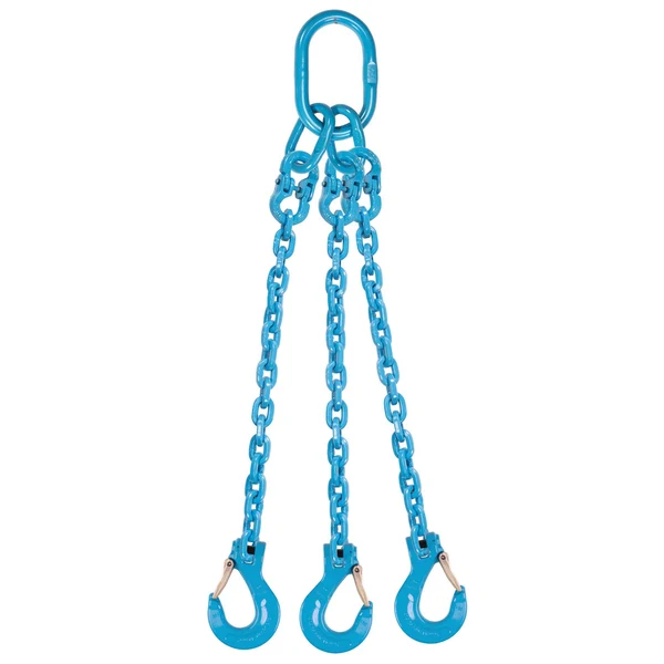 3/8" x 14' Pewag 3 Leg Chain Sling w/ Sling Hooks - Grade 120