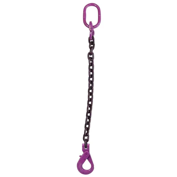 5/8" x 20' Single Leg Chain Sling w/ Self-Locking Hook - Grade 100
