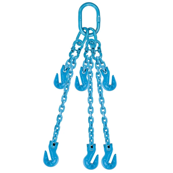 1/2" x 15' Pewag Adjustable 3 Leg Chain Sling w/ Grab Hooks - Grade 120
