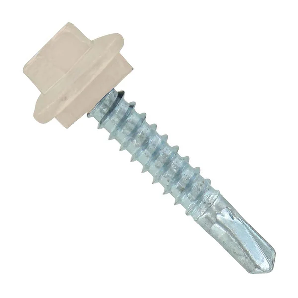 ST Fastening #12 X 1-1/4" Self-Drilling Maxx Steelbinder Metal Roofing Screw, Hex-Washer Head - Light Stone, Qty. 250