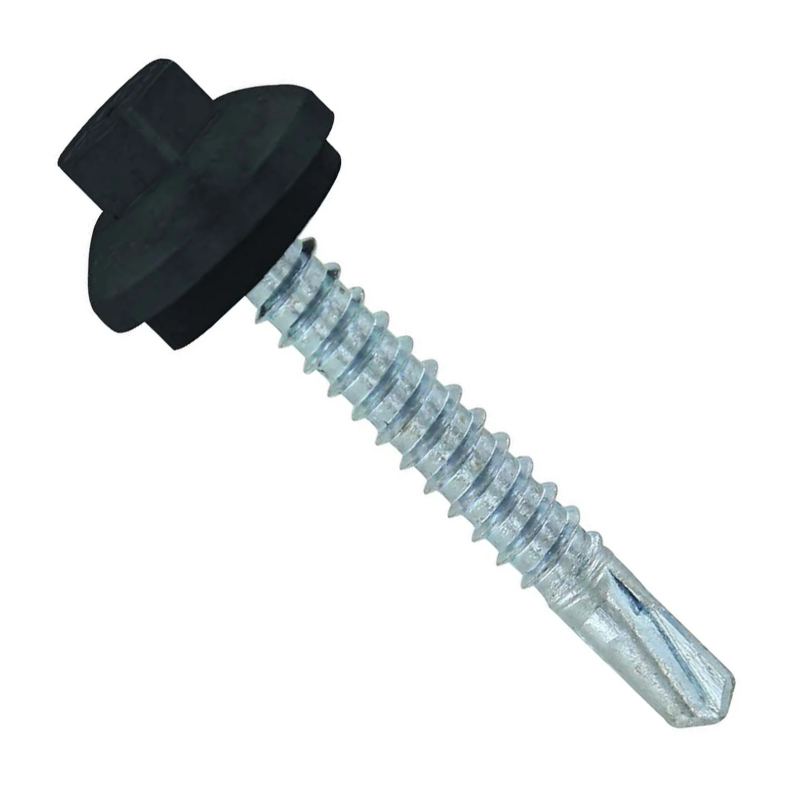 ST Fastening #12 x 1-1/2" ZXL Steelbinder Self-Drilling Metal Roofing Screw - Black, Pkg 250