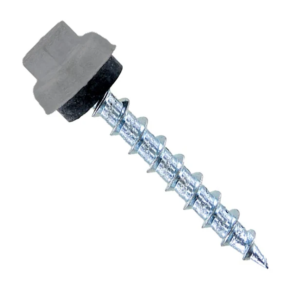 ST Fastening #12 X 1-1/2" ZXL Type 17 Woodbinder Metal Roofing Screw For OSB - Light Gray, Pkg 250