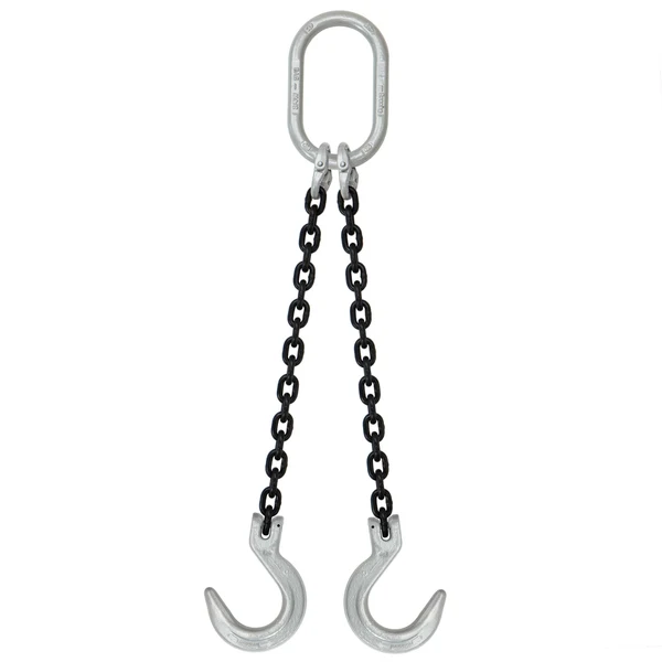 1/2" x 18' Domestic 2 Leg Chain Sling with Crosby Foundry Hooks - Grade 100