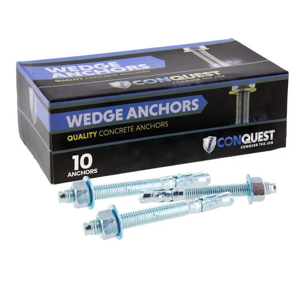 3/4" x 6-1/4" Conquest Wedge Anchors - Zinc, Pkg 10