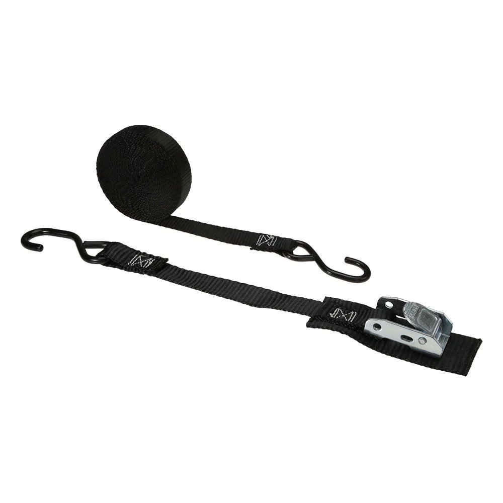 1" x 8' Cam Strap w/ S-Hook & Wear Pad