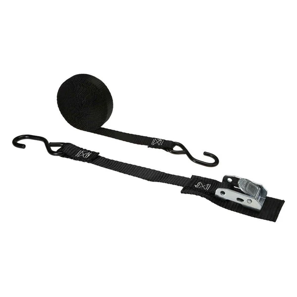 1" x 8' Cam Strap w/ S-Hook & Wear Pad
