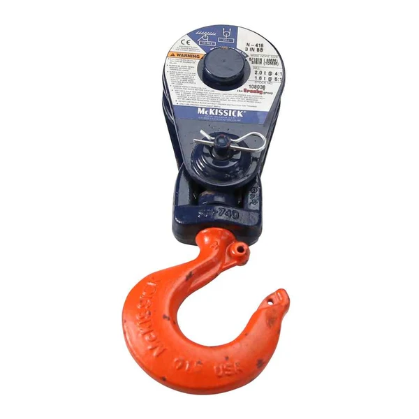 Crosby® McKissick 3" Sheave Block w/ Hook: 5/16"-3/8" Wire