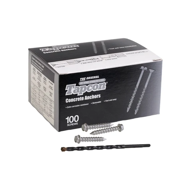 Tapcon 1/4" x 1-1/4" Concrete Screw, Hex Head - 410 Stainless Steel | Qty. 100