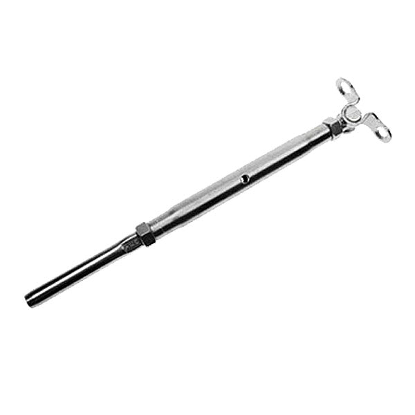 1/4" x 3-3/4" Deck Toggle/Swage Stud Stainless Steel Turnbuckle | 3/16" Cable