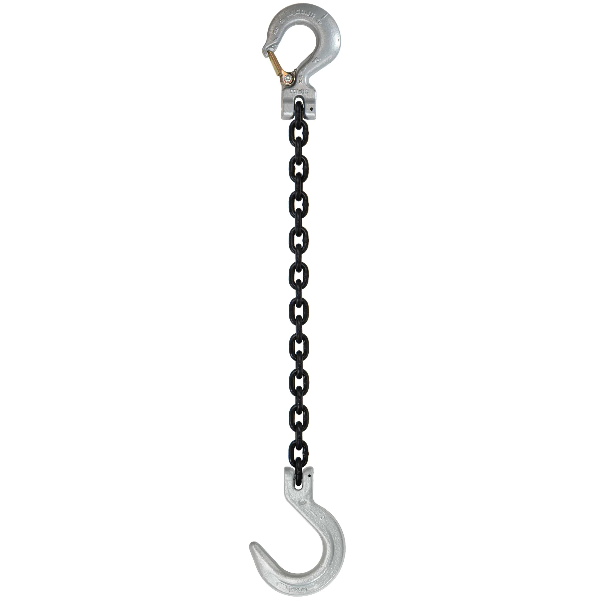 3/8" x 14' Domestic Single Leg Chain Sling with Crosby Sling & Foundry Hooks - Grade 100