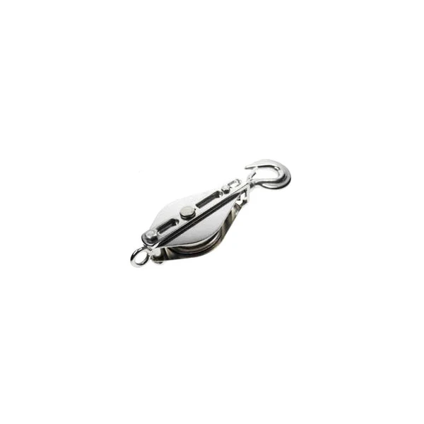 Single Swivel Block w/ Hook & Brass Bushing - 304 Stainless Steel 1/2" x 3"