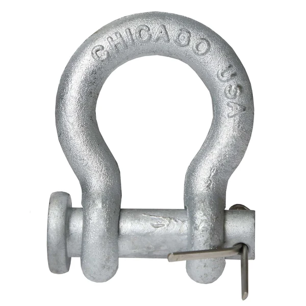 Anchor Shackle - Chicago Hardware - Round Pin - 3/16" Galvanized Steel - .33 Ton
