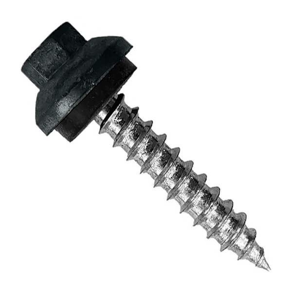 ST Fastening #14 X 1-1/2" ZXL Tapping Woodbinder Metal Roofing Screw - Black, Pkg 250