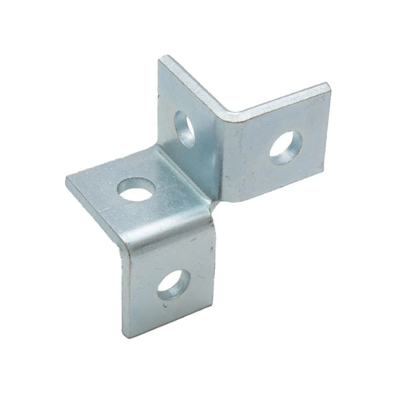 4-Hole 2-Way Corner Channel Connection - Electro-Galvanized
