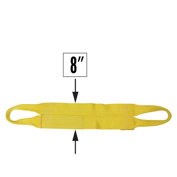 Nylon Lifting Sling - Continuous Eye Wide - 8" x 4' - 2-ply