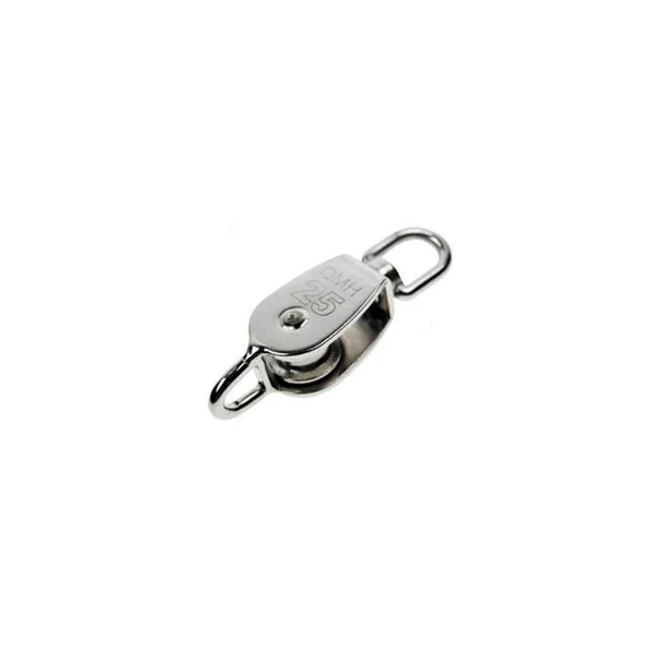 Single Swivel Eye Block w/ Loop - 304 Stainless Steel 3/8" x 2"