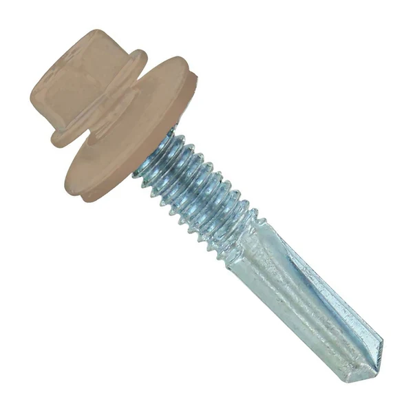 ST Fastening #12 x 1-1/4" Self-Drilling HG Steelbinder Metal Roofing Screw, Hex-Washer Head - Tan, Qty. 250
