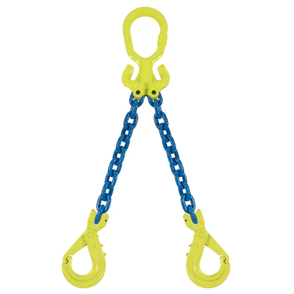 5/8" x 5' Adjustable 2 Leg Chain Sling w/ Gunnebo Chain and Self-Locking Hooks - Grade 100