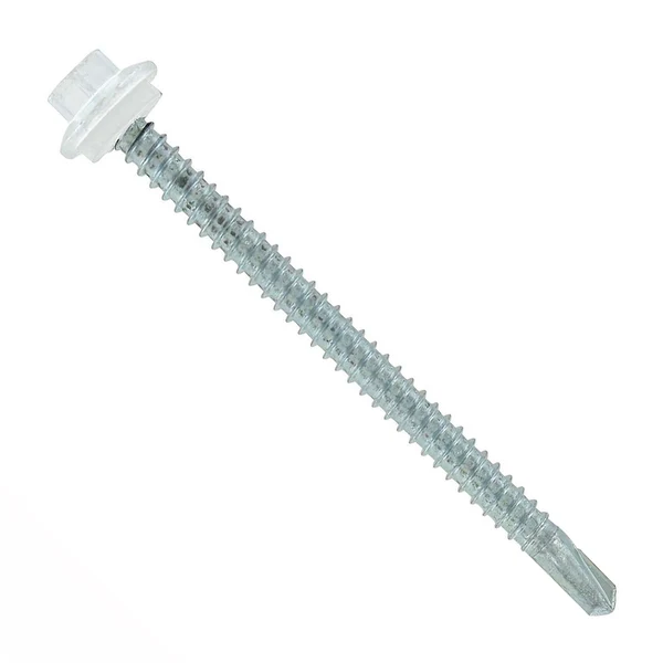 ST Fastening 12 x 3" Self-Drilling Maxx Steelbinder Metal Roofing Screw, Hex Washer Head - Bright White, Qty. 250