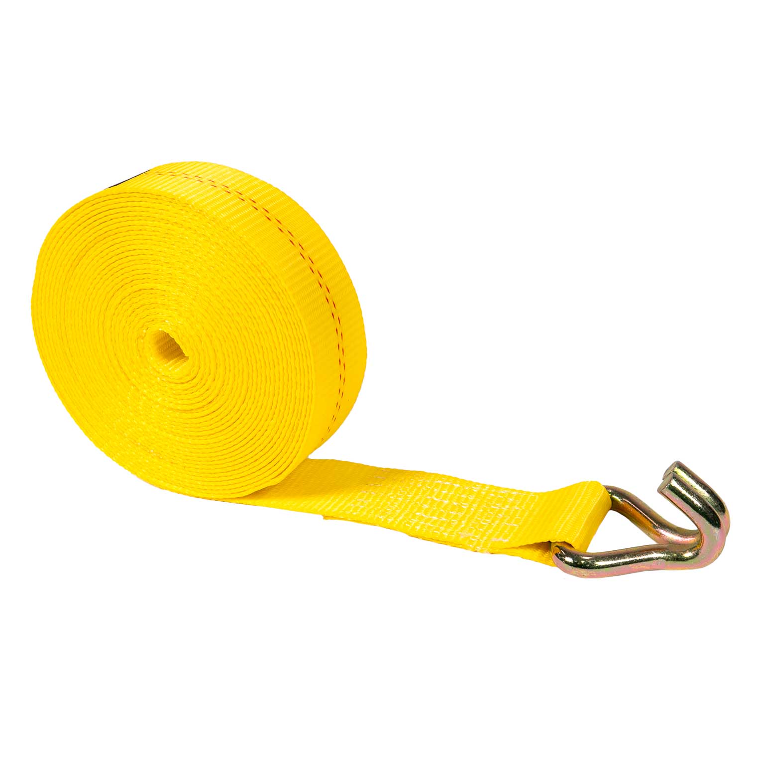 2" x 20' Winch Strap with Wire Hook | Yellow