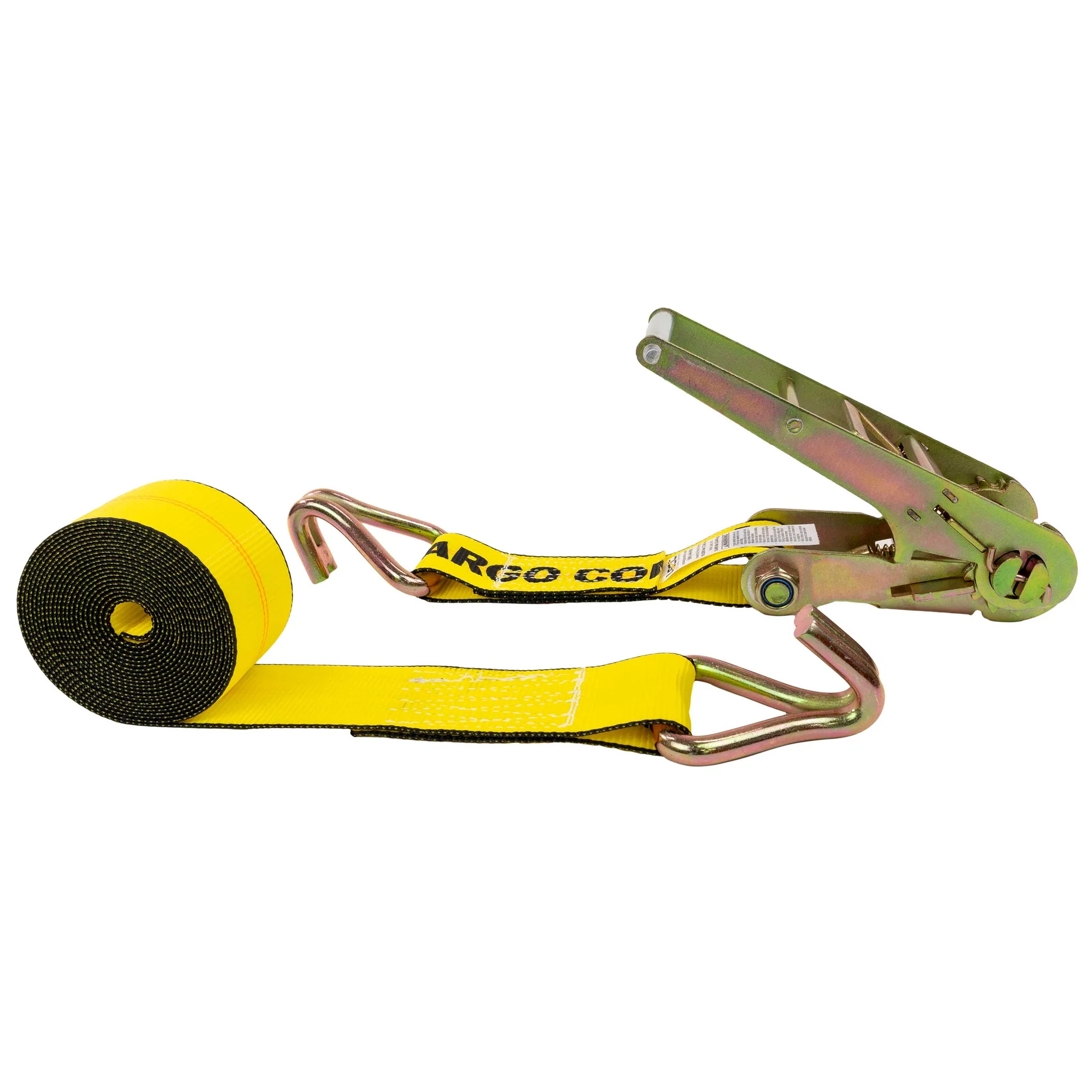 3" x 40' Ratchet Strap with Wire Hooks | Yellow
