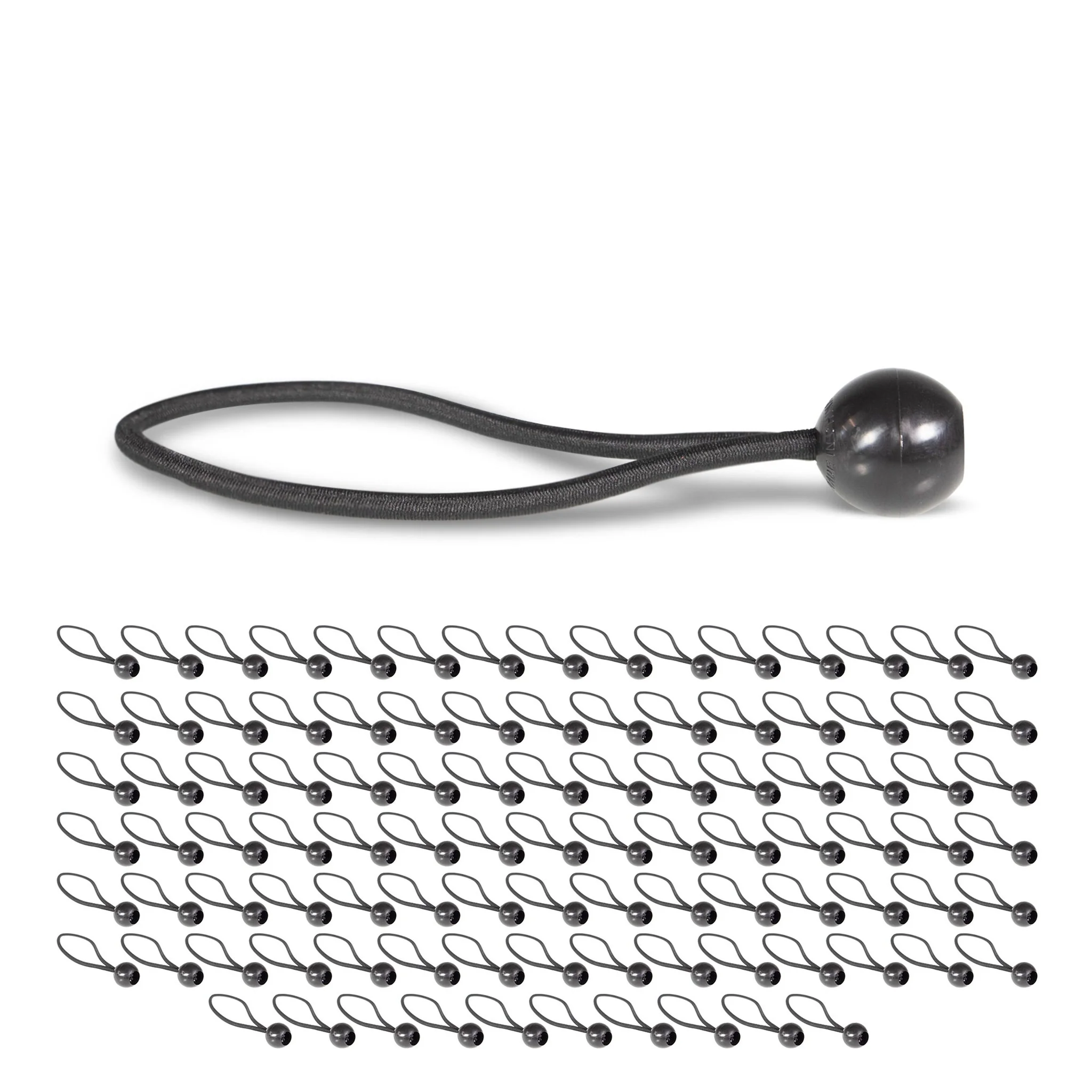 6'' Black Ball Bungees (bundle of 100)
