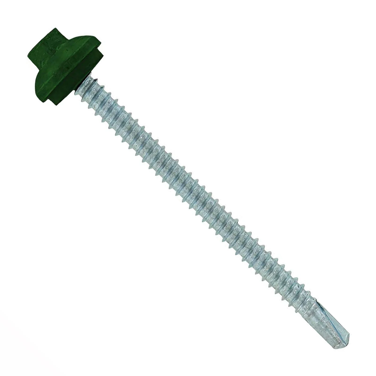 ST Fastening #12 x 3" ZXL Steelbinder Self-Drilling Metal Roofing Screw - Forest Green, Pkg 250