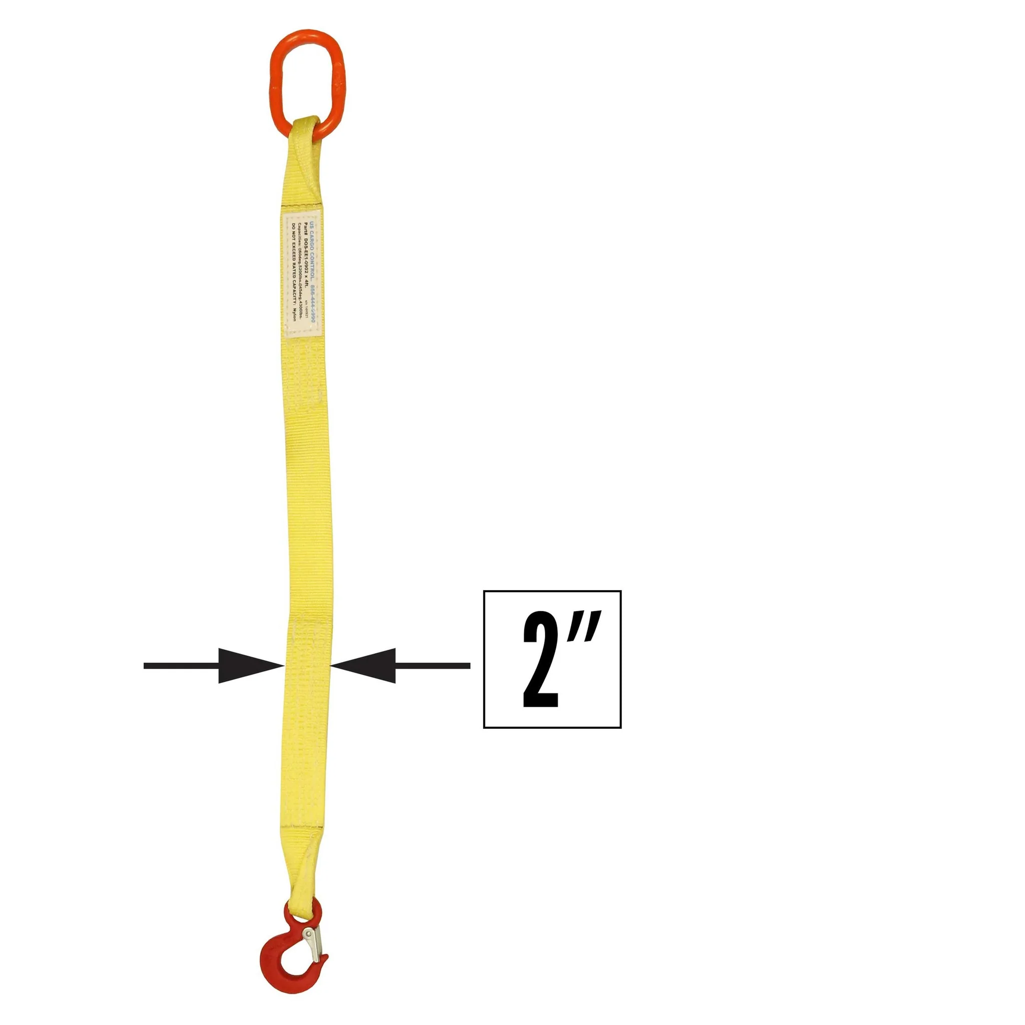 2"x14' (2 ply) Single Leg Nylon Sling w/ Master Link & Sling Hook