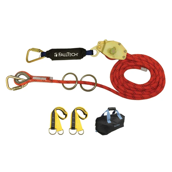 FallTech 100' Temporary Horizontal Lifeline System w/ Energy Absorber | 2-Person | 771002K