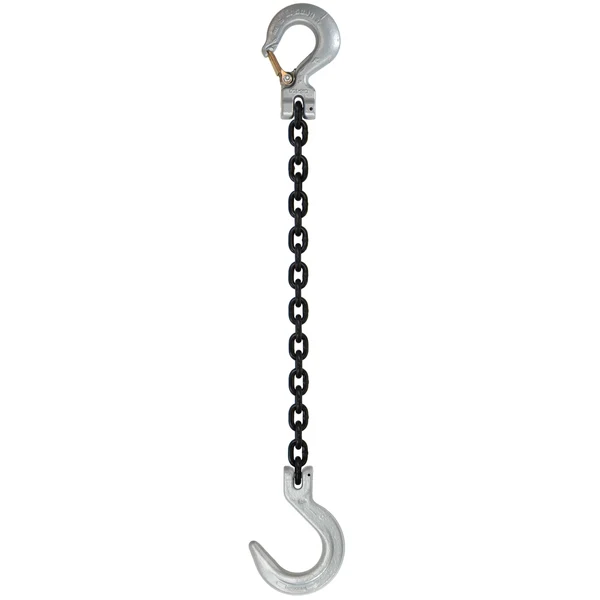 1/2" x 16' Domestic Single Leg Chain Sling with Crosby Sling & Foundry Hooks - Grade 100