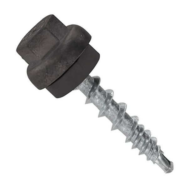 ST Fastening #10 x 1" ZXL Woodbinder Metal Roofing Screw - Charcoal Gray, Pkg 250