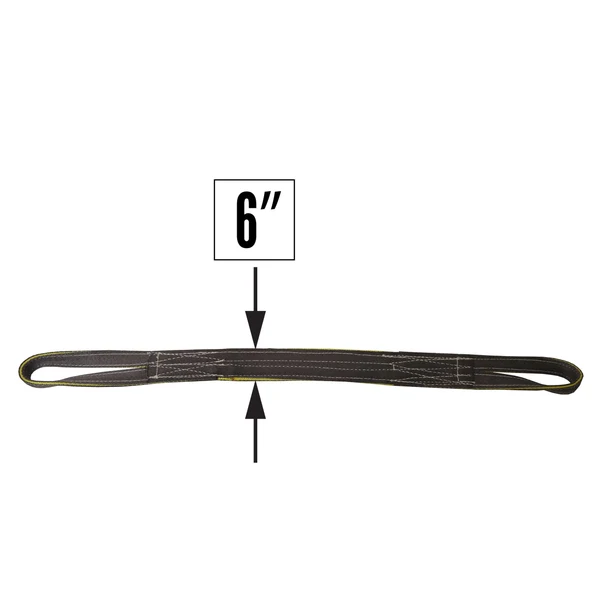 Nylon Lifting Sling - Reversed Eye - 6" x 3' - 1-ply