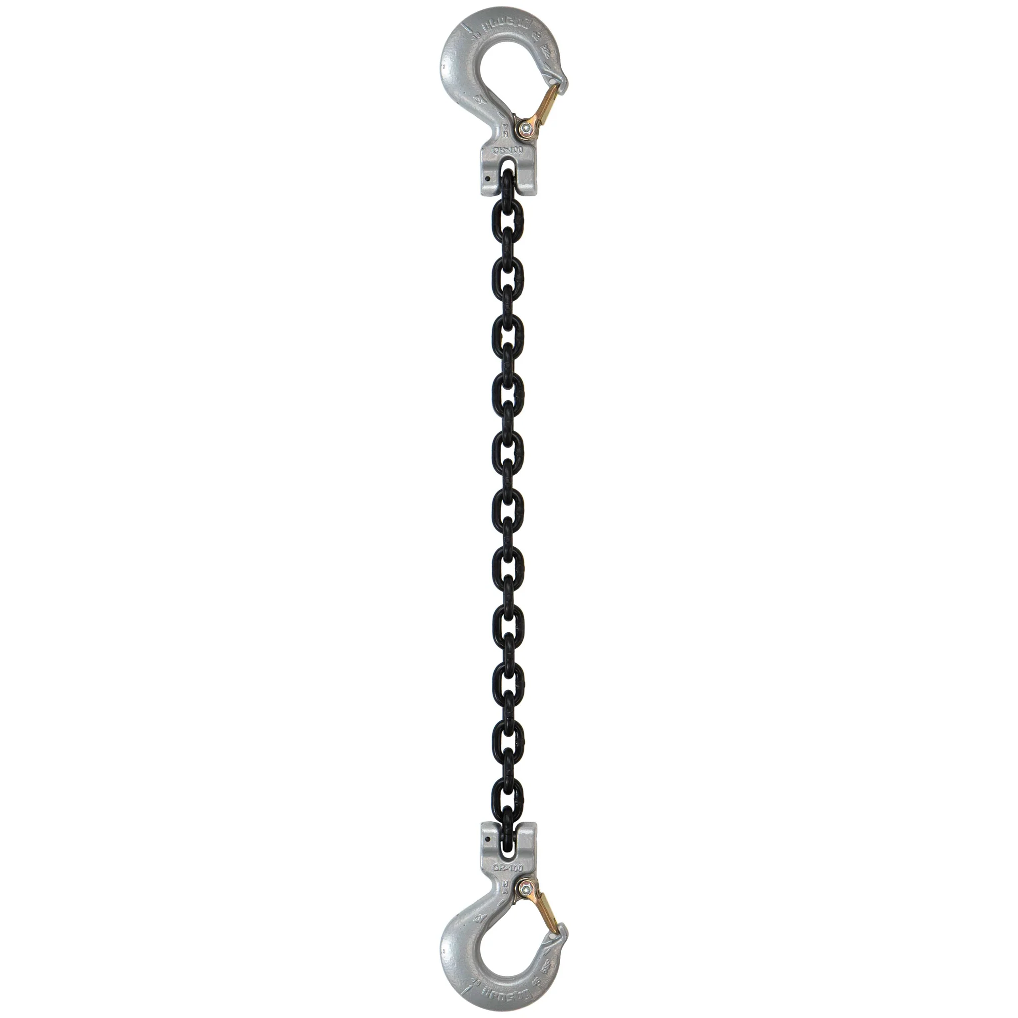5/16" x 3' Domestic Single Leg Chain Sling with Crosby Sling & Sling Hooks - Grade 100