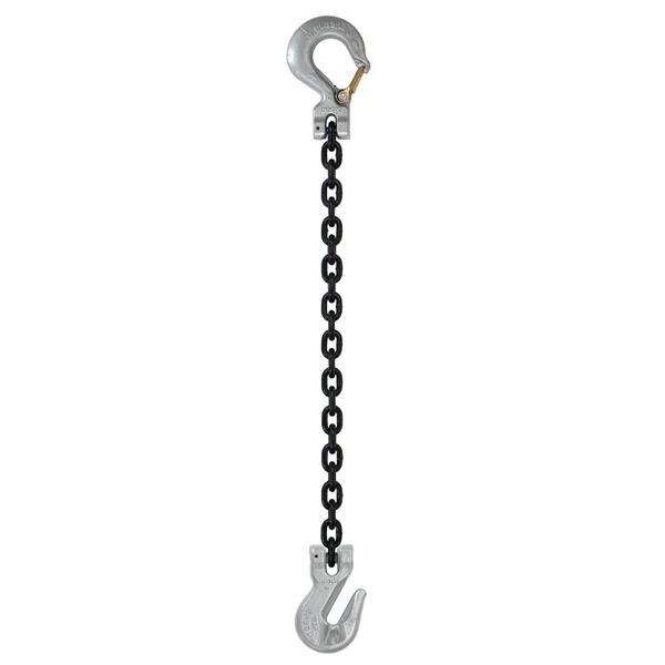 5/8" x 20' Domestic Single Leg Chain Sling with Crosby Grab & Sling Hooks - Grade 100
