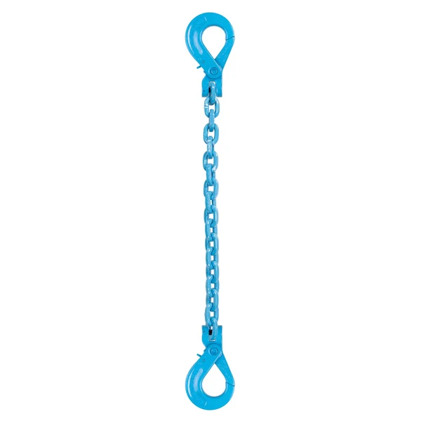 1/2" x 4' Pewag Single Leg Chain Sling w/ Self-Locking & Self-Locking Hooks - Grade 120