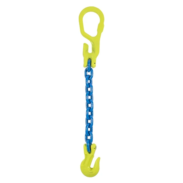 5/16" x 5' Adjustable Single Leg Chain Sling w/ Gunnebo Chain and Grab Hook - Grade 100