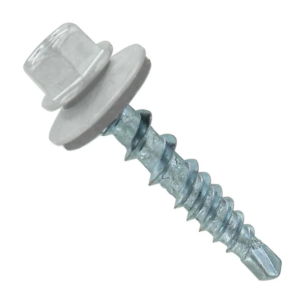 ST Fastening #10 x 1" Kwikseal Woodbinder Metal Roofing Screw - Alamo White, Pkg 250