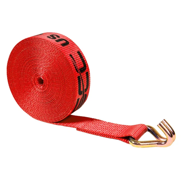 2" x 20' Winch Strap with Wire Hook | Red