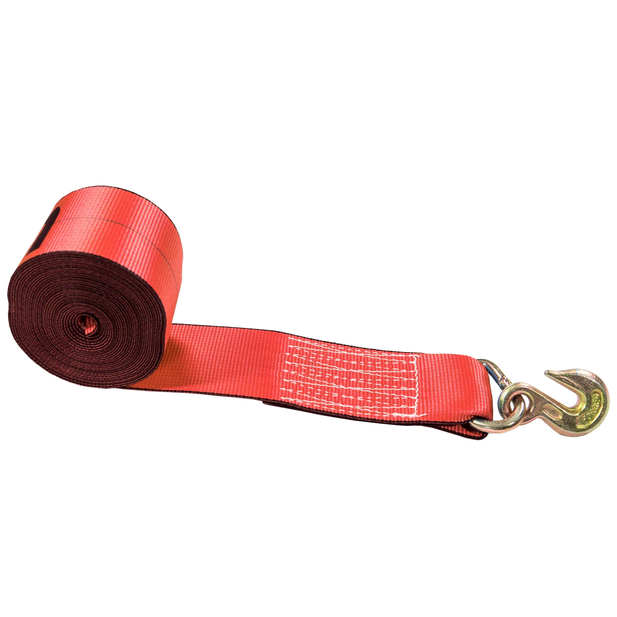 4" x 27' Winch Strap with Grab Hook | Red