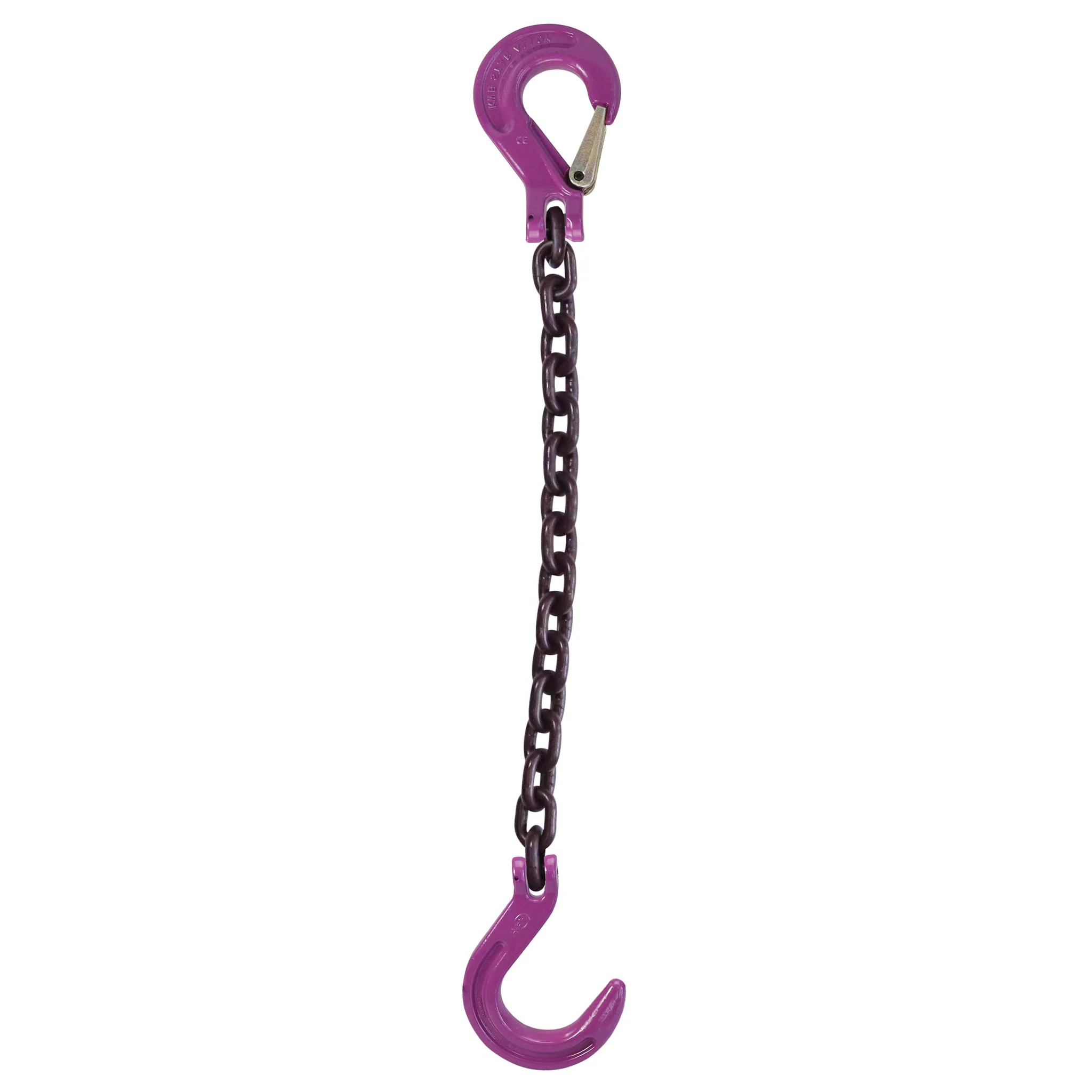 5/16" x 3' Single Leg Chain Sling w/ Sling & Foundry Hooks - Grade 100