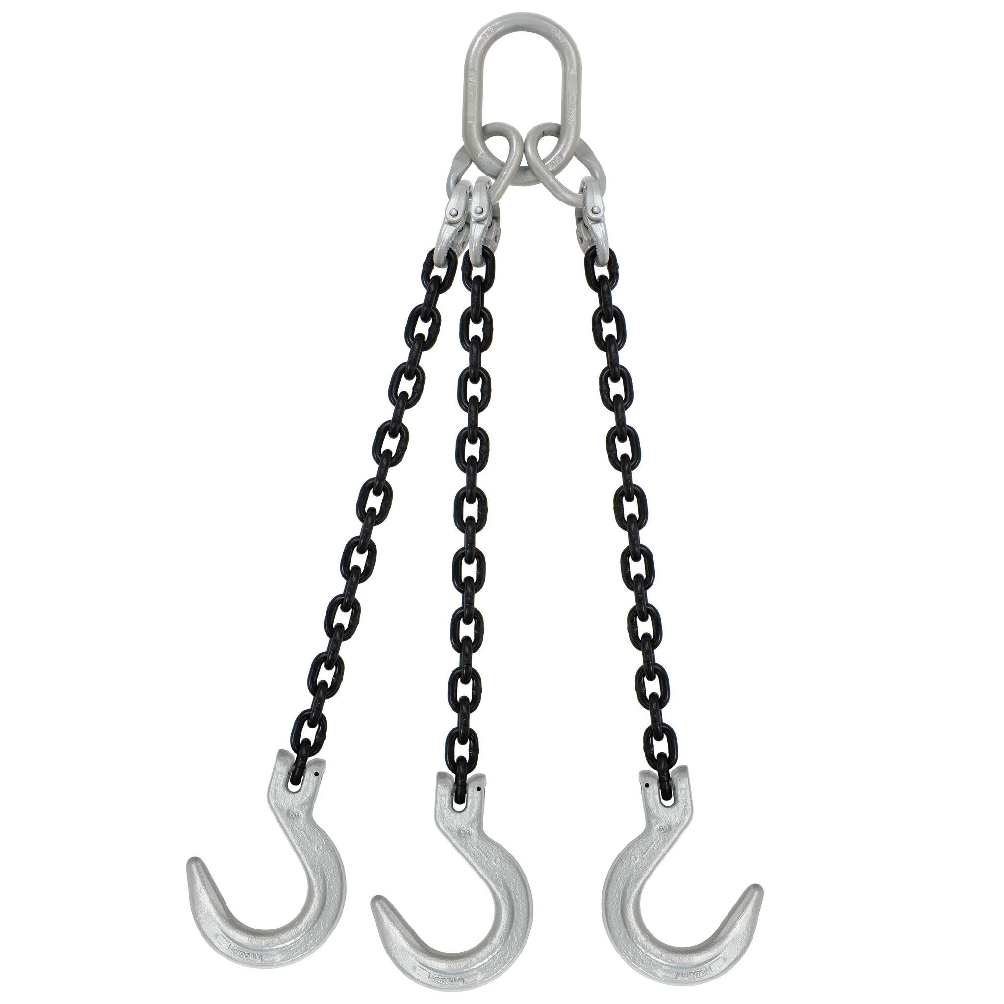 5/16" x 12' Domestic 3 Leg Chain Sling with Crosby Foundry Hooks - Grade 100