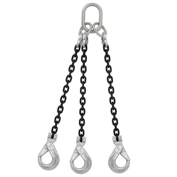 5/16" x 16' Domestic 3 Leg Chain Sling with Crosby Self-Locking Hooks - Grade 100