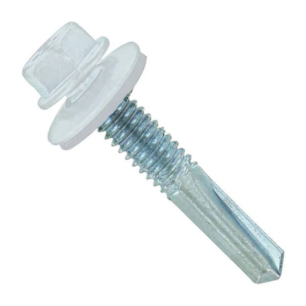ST Fastening #12 x 1-1/4" Self-Drilling HG Steelbinder Metal Roofing Screw, Hex-Washer Head - Bright White, Qty. 250
