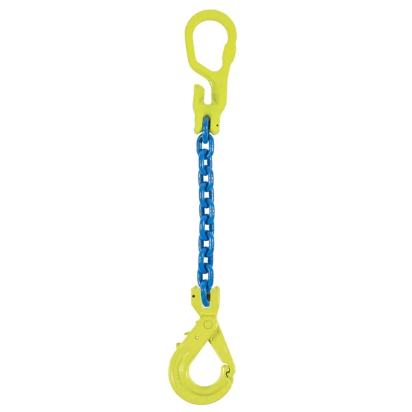 1/2" x 20' Adjustable Single Leg Chain Sling w/ Gunnebo Chain and Self-Locking Hook - Grade 100