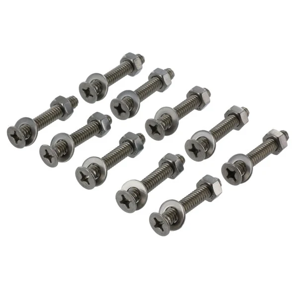 L-Track Fastener Pack | 1-1/2" Bolt with Nut & Washer | 10-Pack