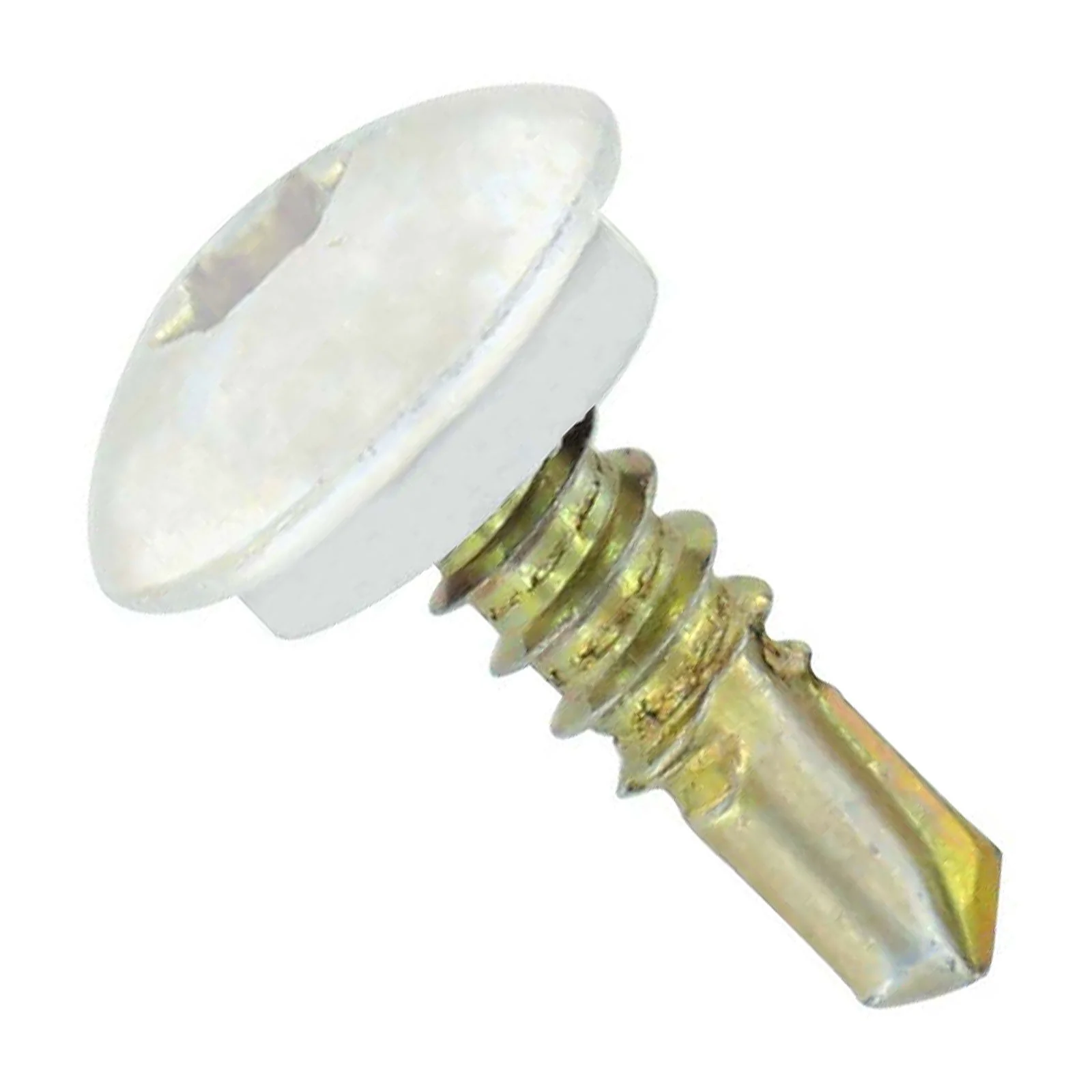 ST Fastening 1/4"-14 x 7/8" Eclipse Steelbinder Self-Drilling Metal Roofing Stitch Screw - Bright White, Pkg 250