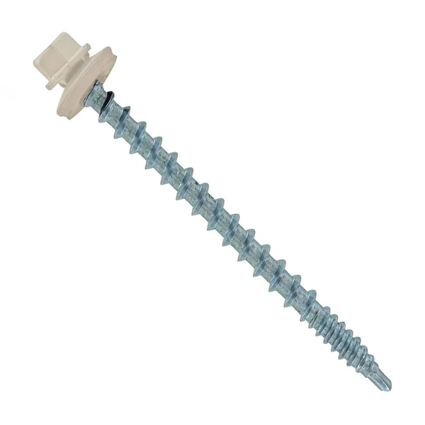 ST Fastening #10 x 2-1/2" Kwikseal Woodbinder Metal Roofing Screw - Light Stone, Pkg 250