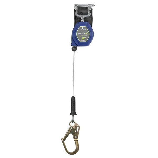 FallTech FT-X LE 8' Cable Self-Retracting Lifeline | Single-Leg | Mini Rebar Hook | 82808SP0