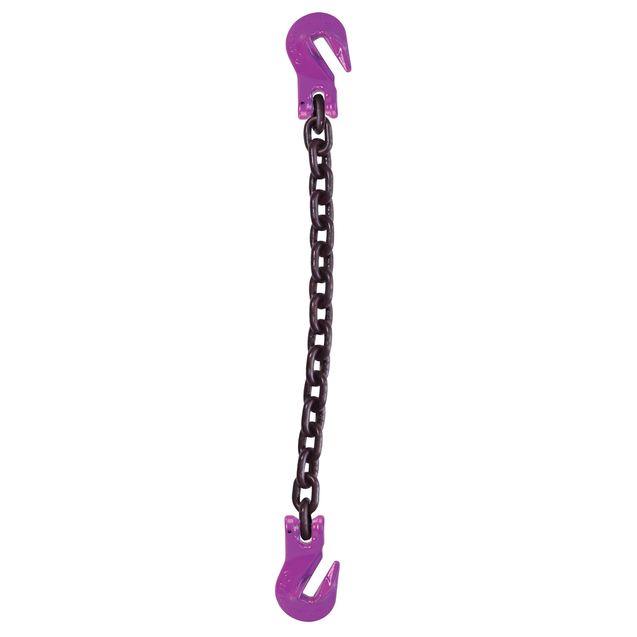 1/2" x 16' Single Leg Chain Sling w/ Grab & Grab Hooks - Grade 100